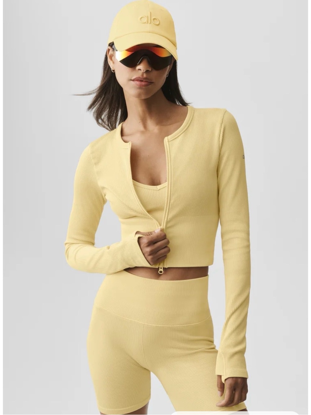 LIMITED COLOR Alo yoga seamless ribbed jacket warm butter